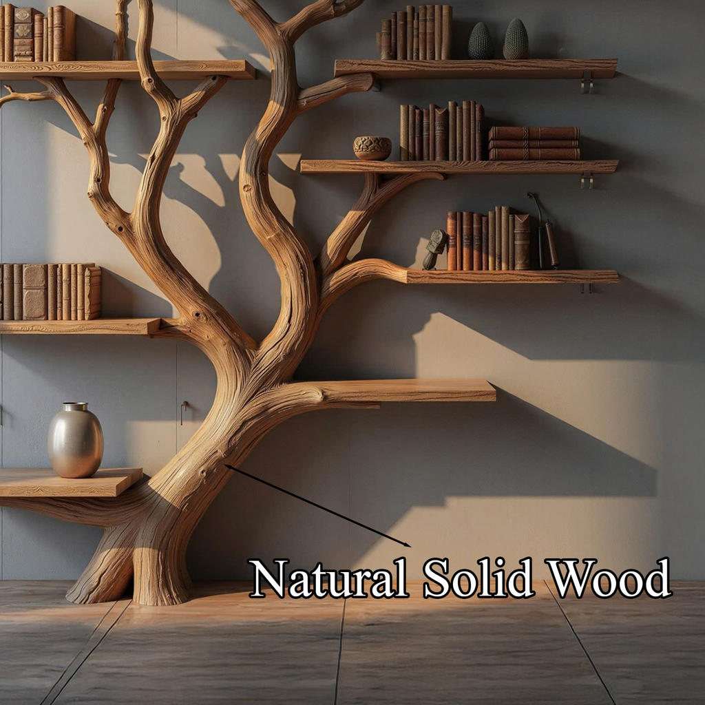 Custom Wood Shelf Tree Branch Shelf Mid Century Decor