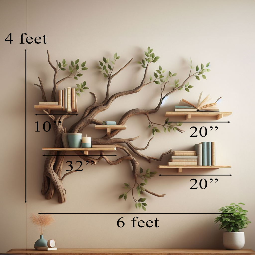 Tree Branch Shelf Wild Mulberry Wood Mini Bookcase