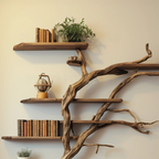 Narrow Wild Mulberry Wood Tree Shelf On Wall Mount Seasonal Celebrations
