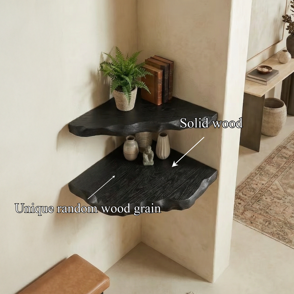 Organic Rustic Corner Shelf For Entryway And Hallway CFSHCH019