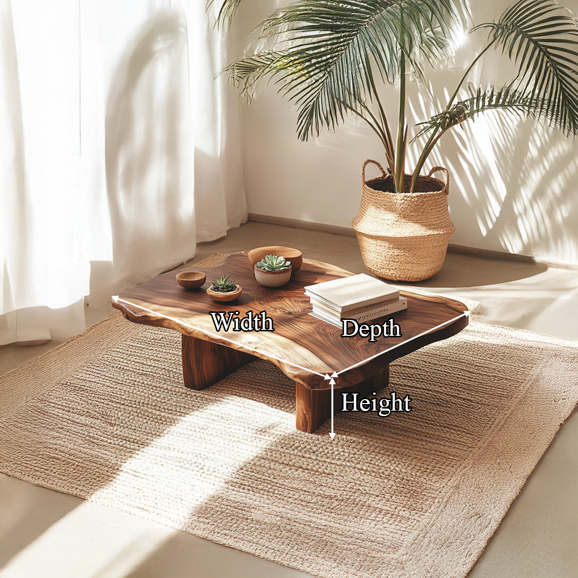 Organic Live Edge Coffee Table For Living Room And Lounge CTHCH017