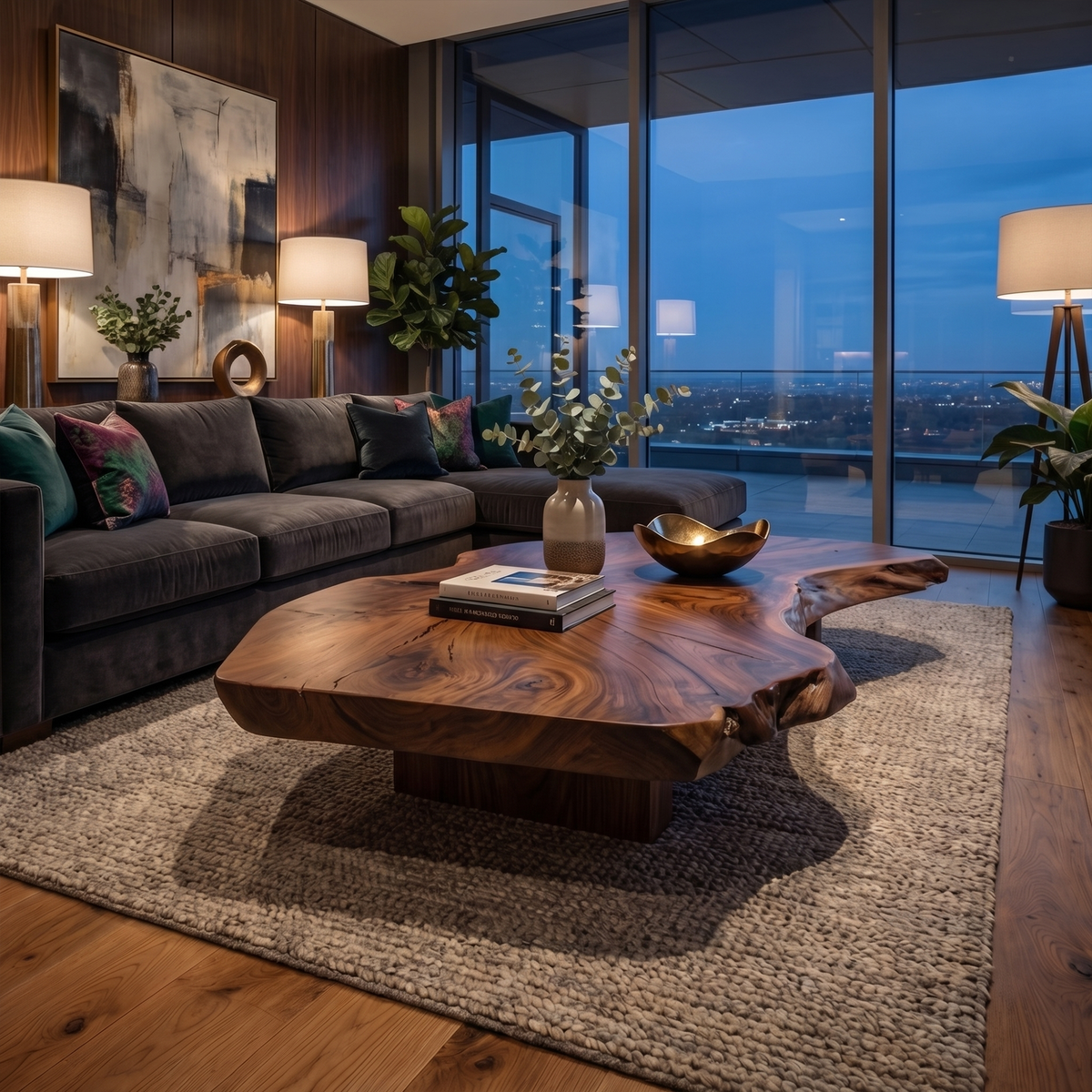 Rustic Organic Coffee Table Living Room Or Family Room CTHCH003