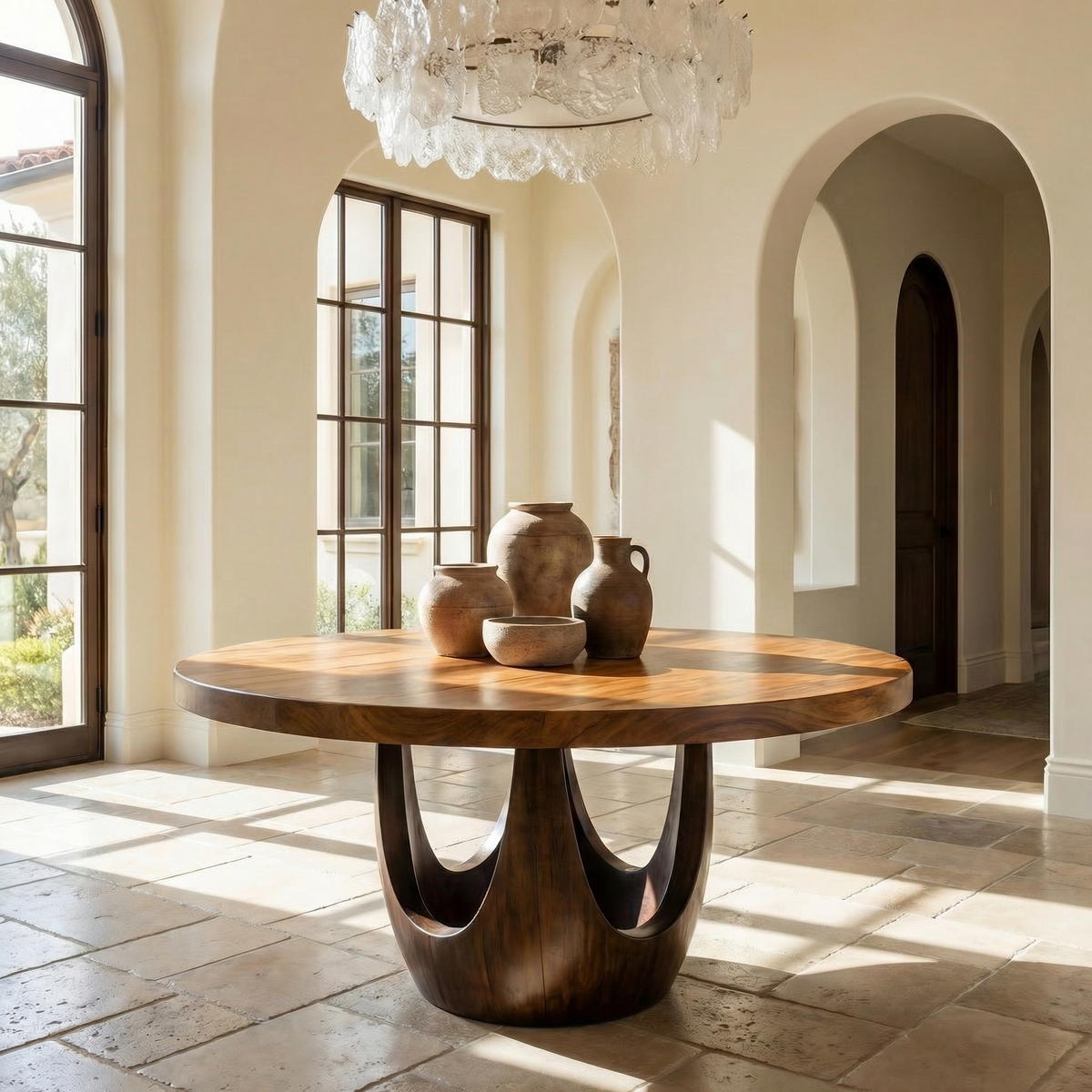 Modern Luxury Round Foyer Table For Entryway And Lobby FTHCH002
