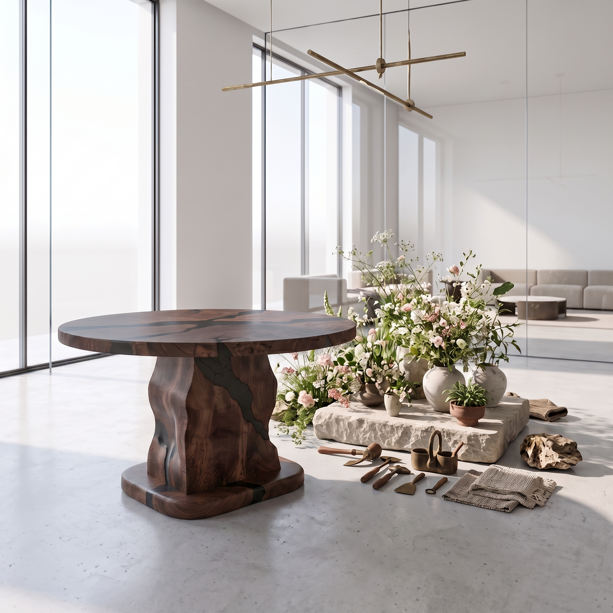 Rustic Foyer Table Handcrafted Solid Wood Design For Entryway FTHCH016