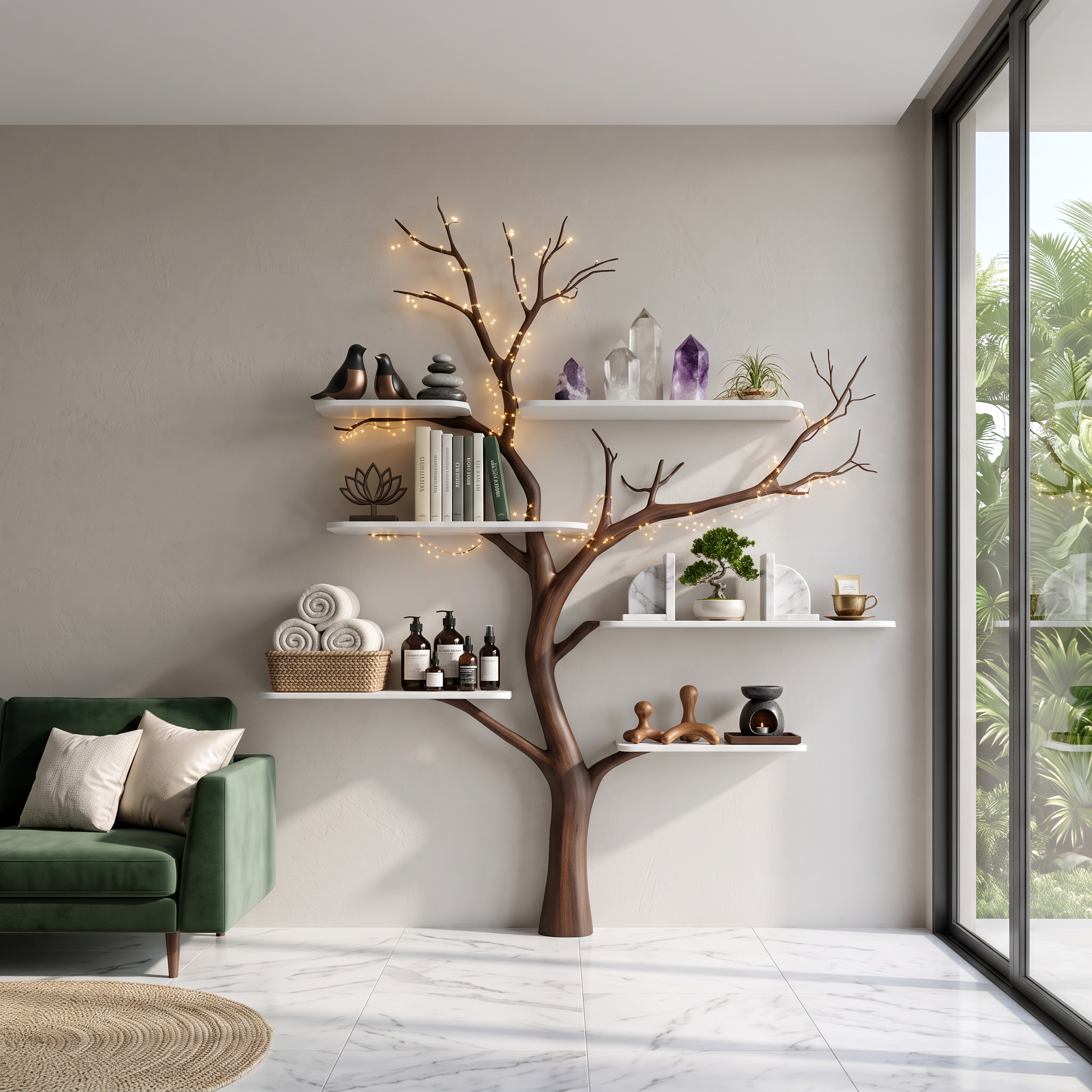 Midcentury Tree Bookshelf Nursery Bedroom