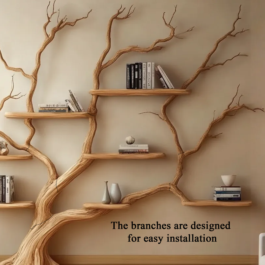 Rustic Wall Mounted Branch Tree For Living Room