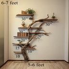 Narrow Wild Mulberry Wood Tree Shelf On Wall Mount Seasonal Celebrations