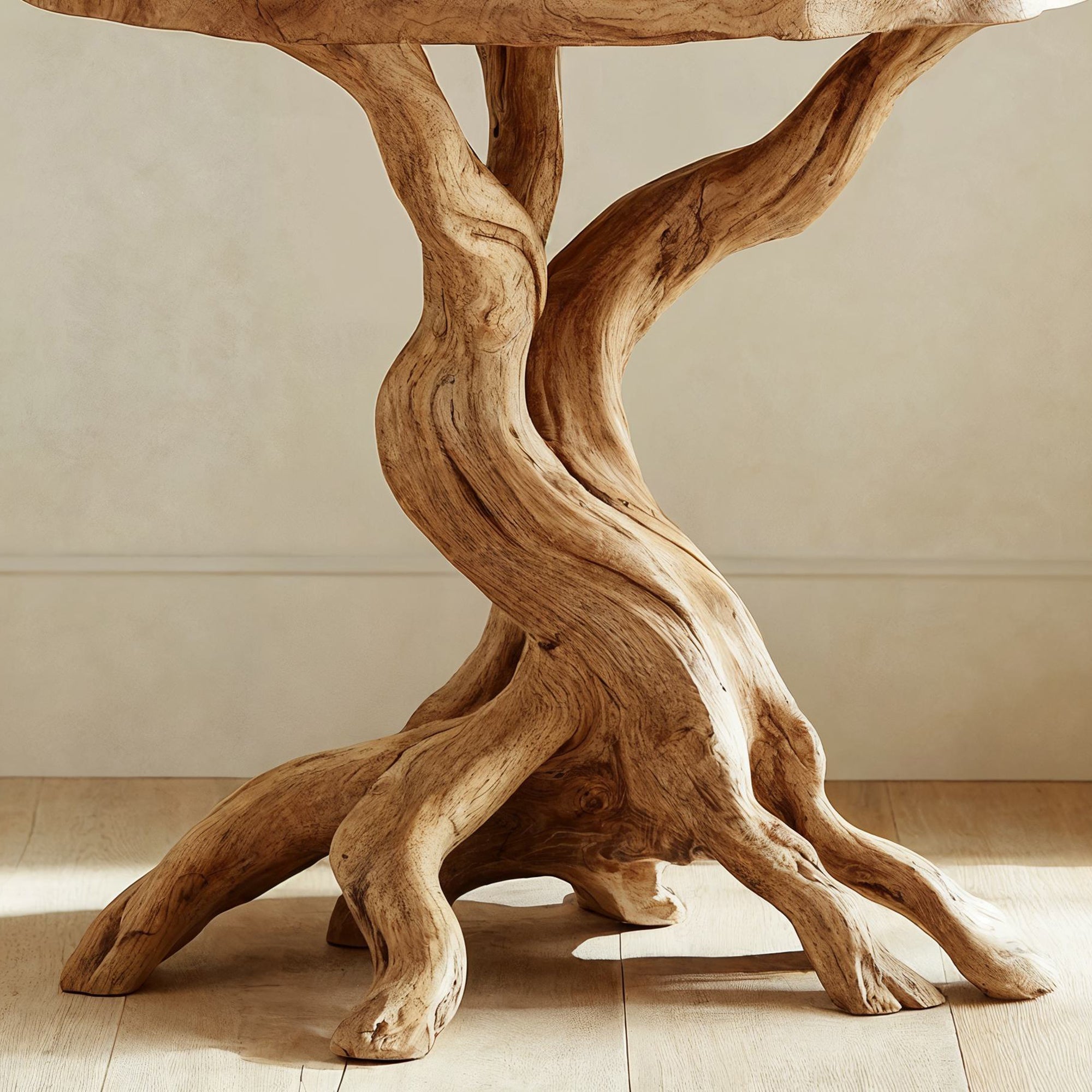 Rustic Round End Table Solid Wood End Table ETHCH017