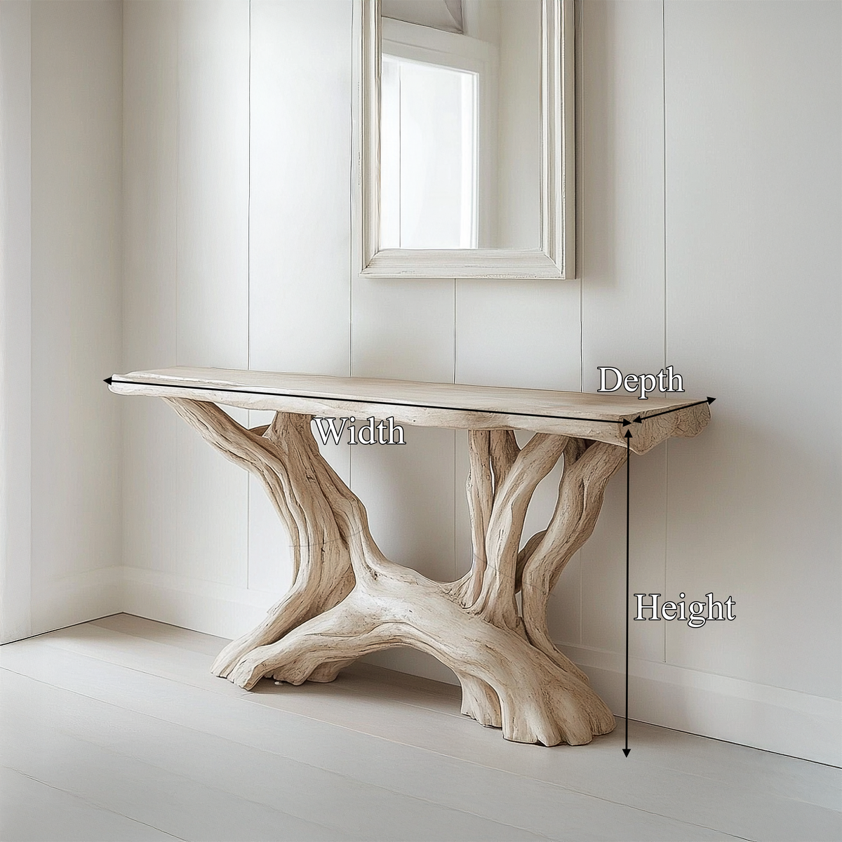 Coastal Rustic Organic Console Table Living Room And Entryway CTHCH-019