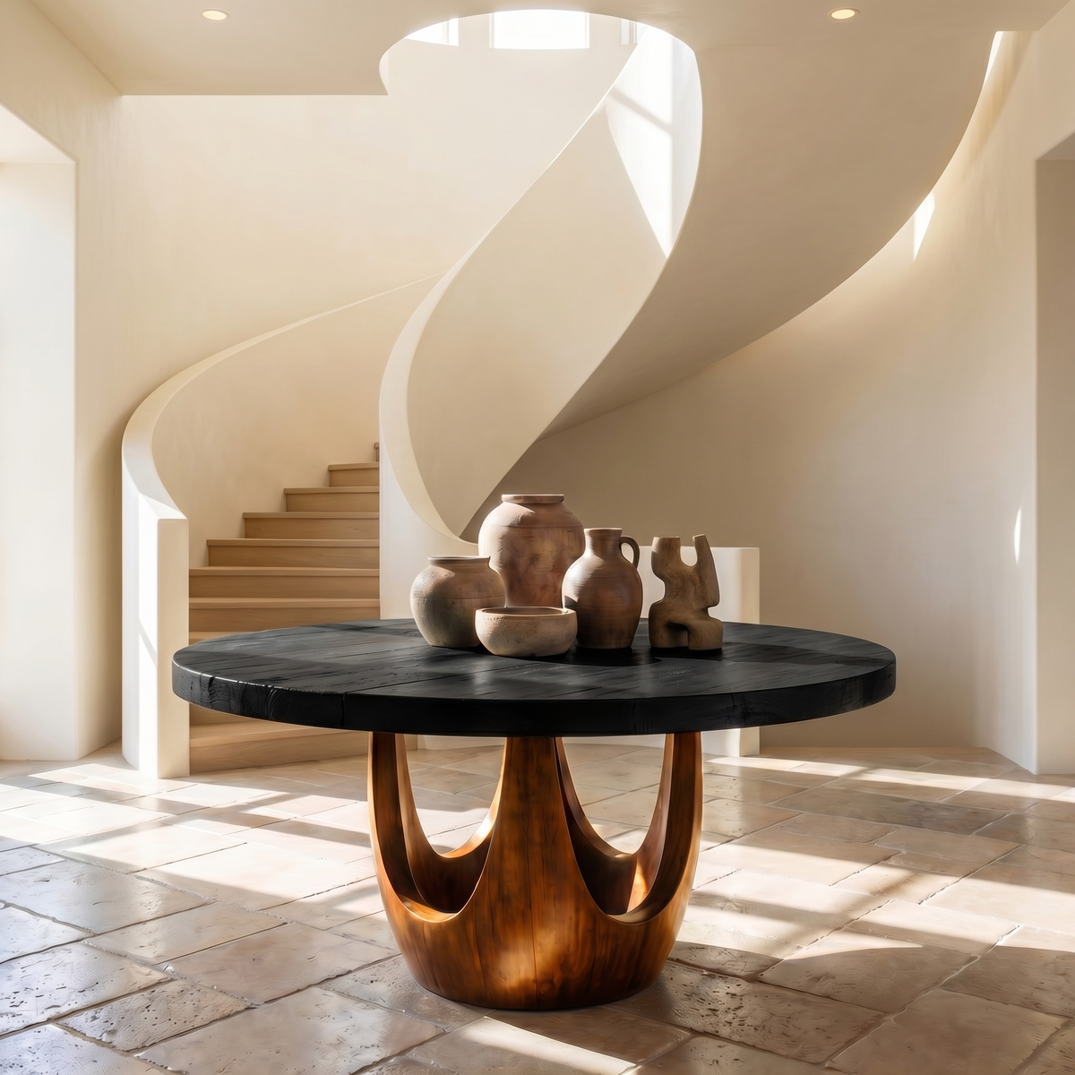 Modern Luxury Round Foyer Table For Entryway And Lobby FTHCH002