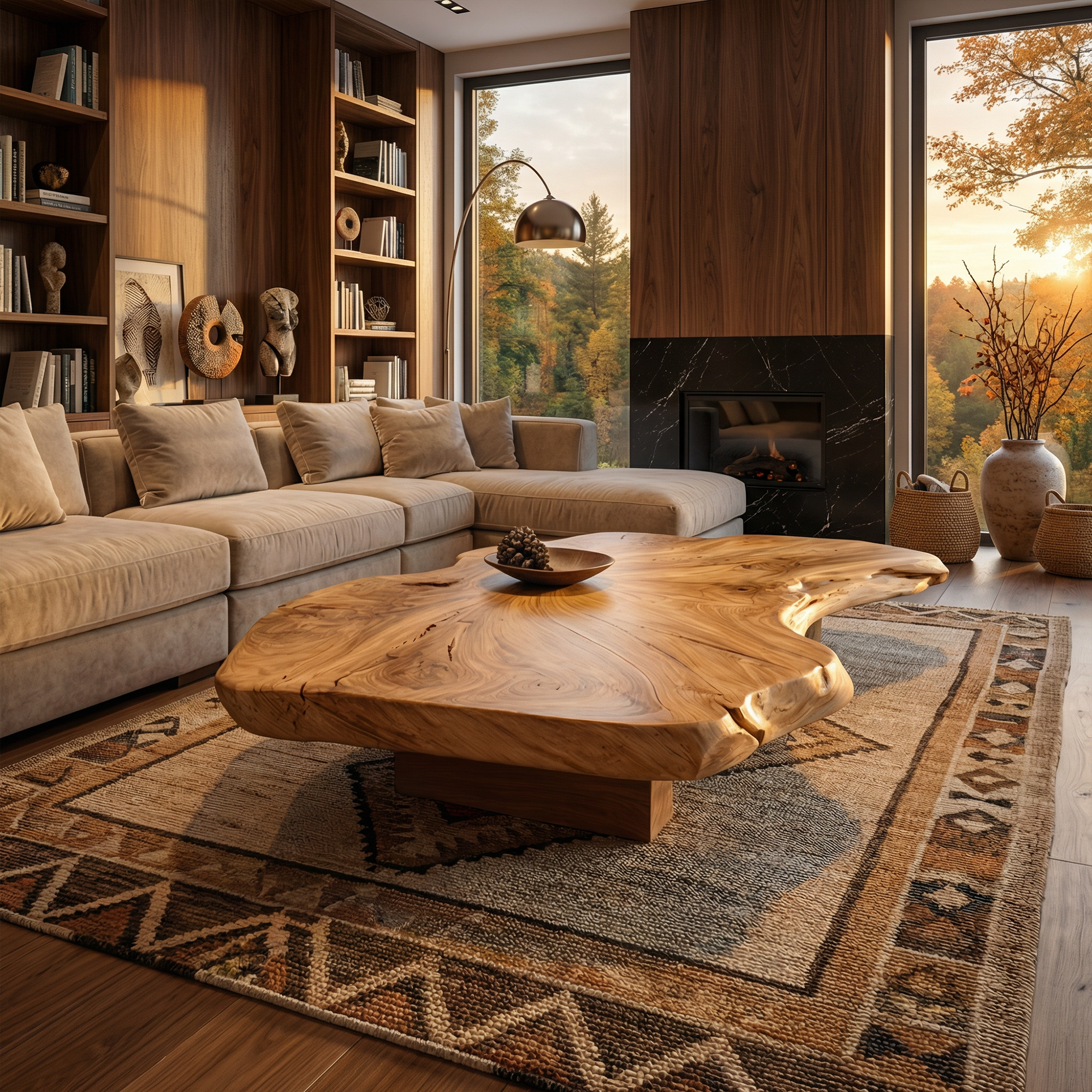 Rustic Organic Coffee Table Living Room Or Family Room CTHCH003