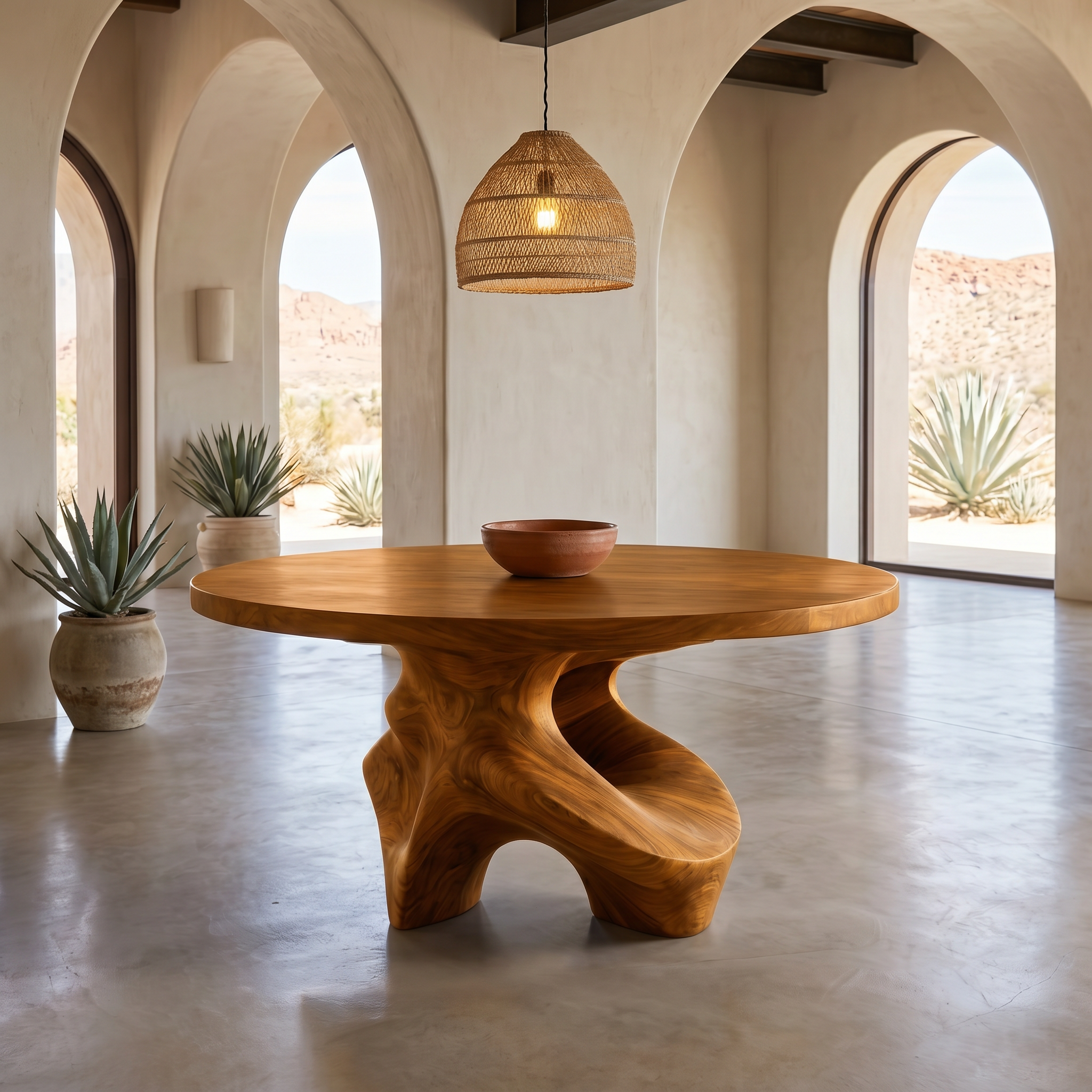 Minimalist Foyer Table Handcrafted Organic Base For Entryway FTHCH017