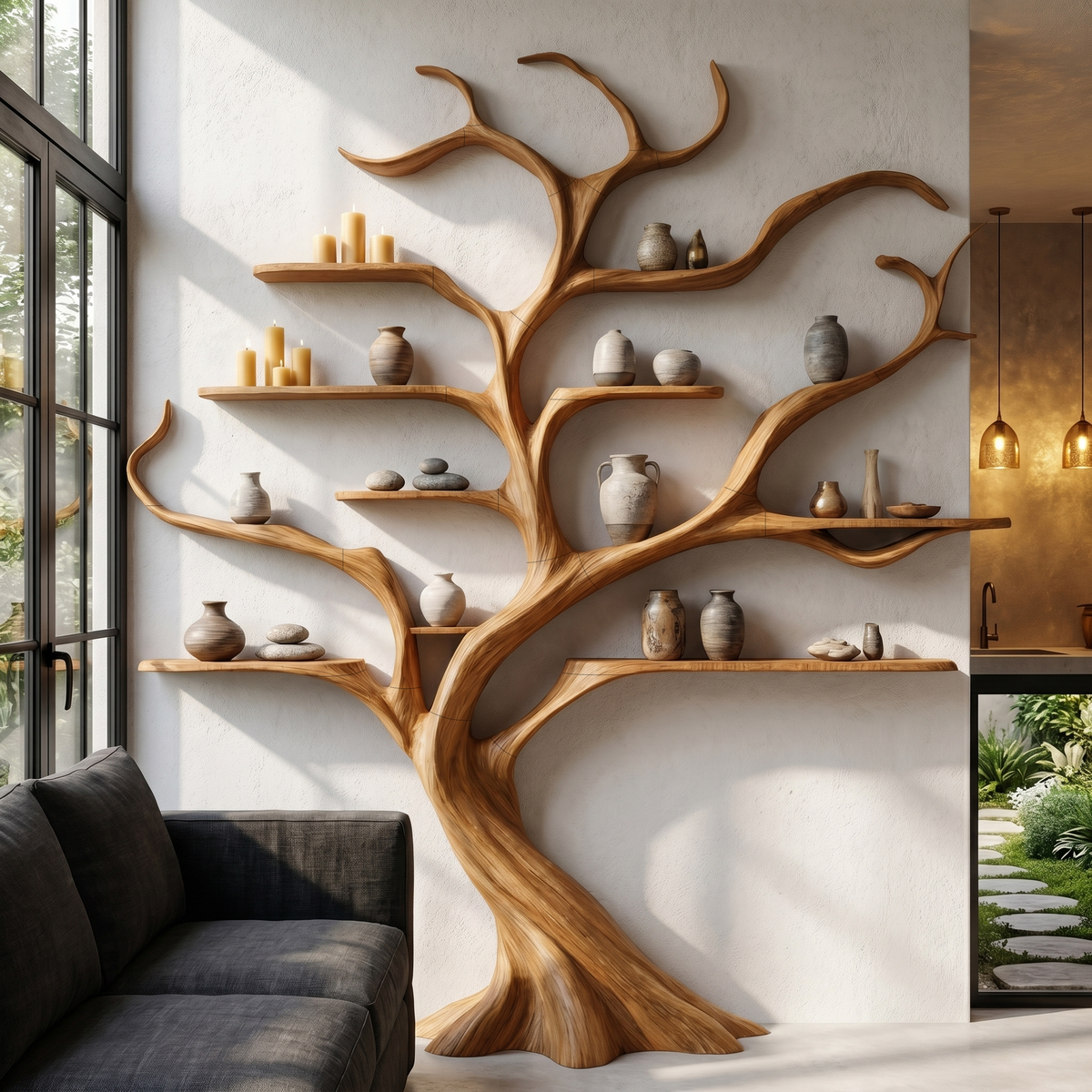 Modern Tree Bookshelf With Artistic Branch Frame For Home Office
