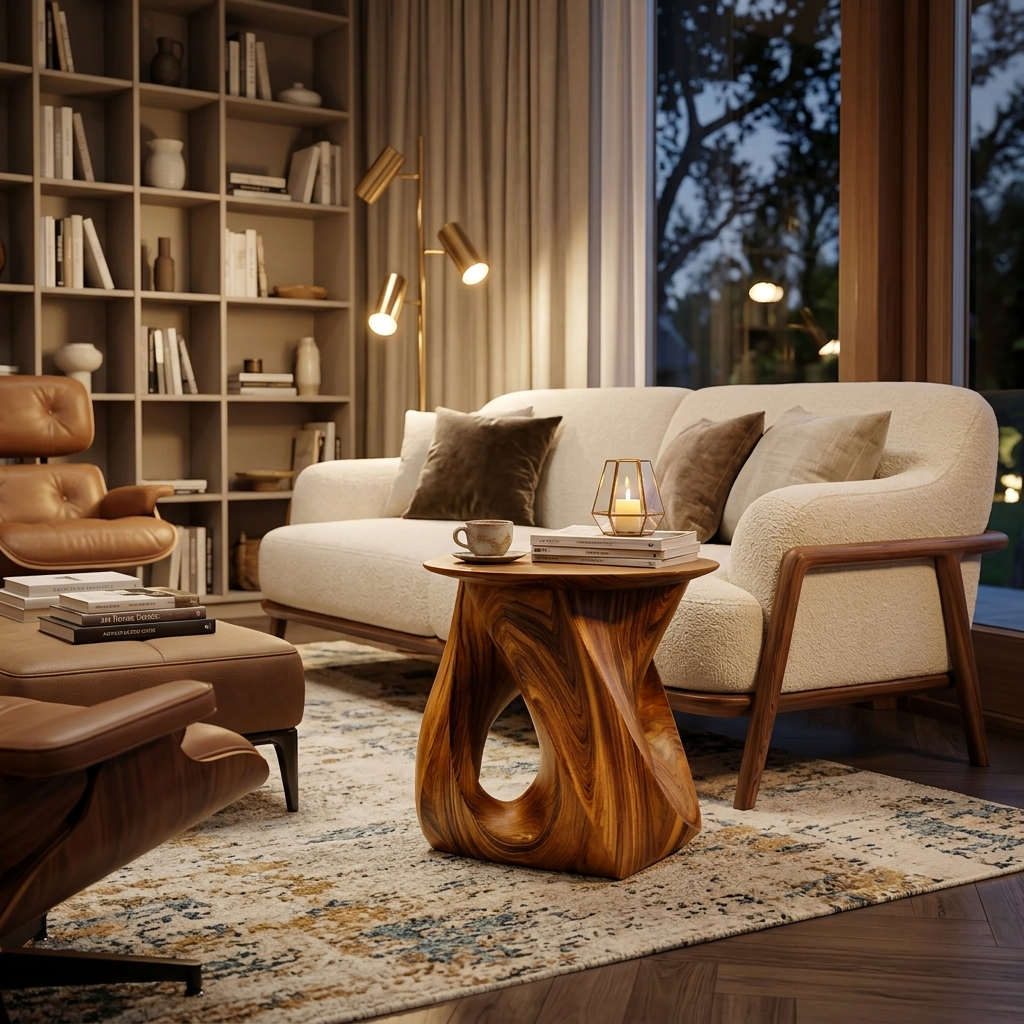 Twisted Side Table For Living Room Or Bedroom ETHCH020