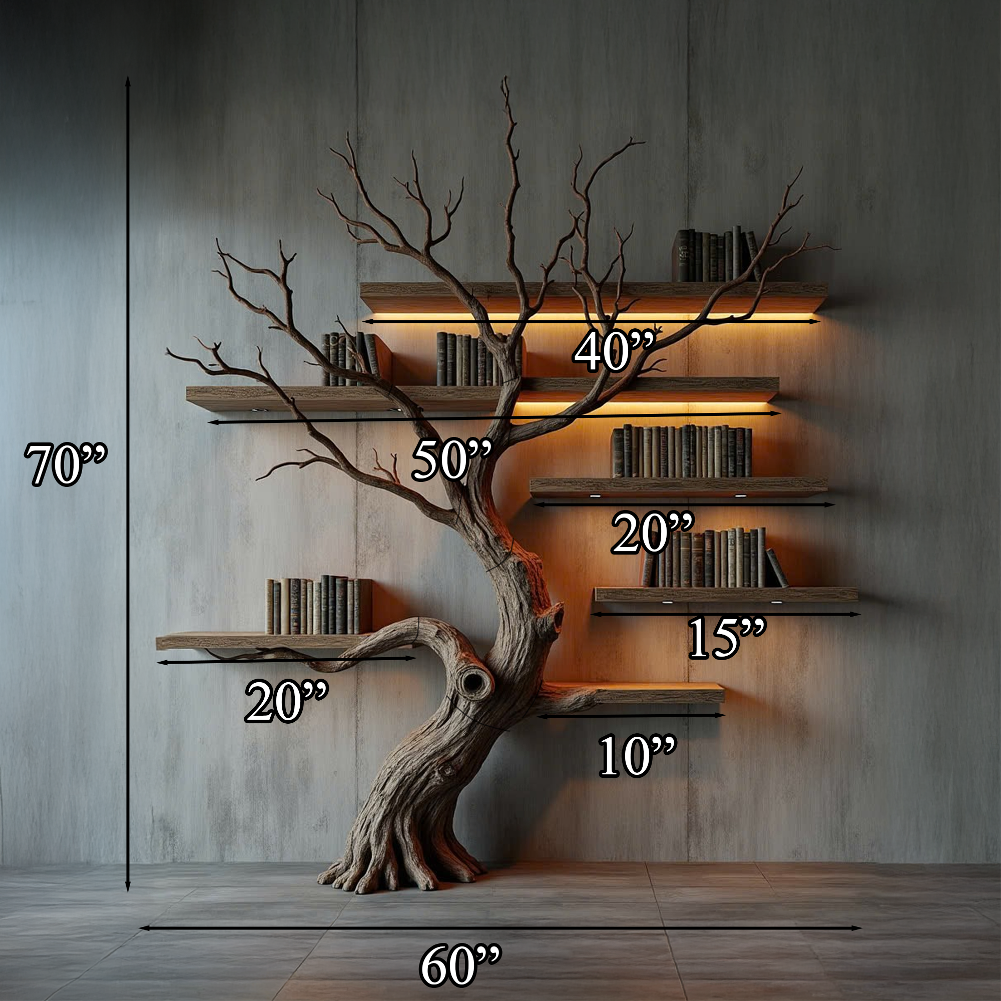 Hancrafted Wooden Shelf Floating Shelf Housewarming Gift