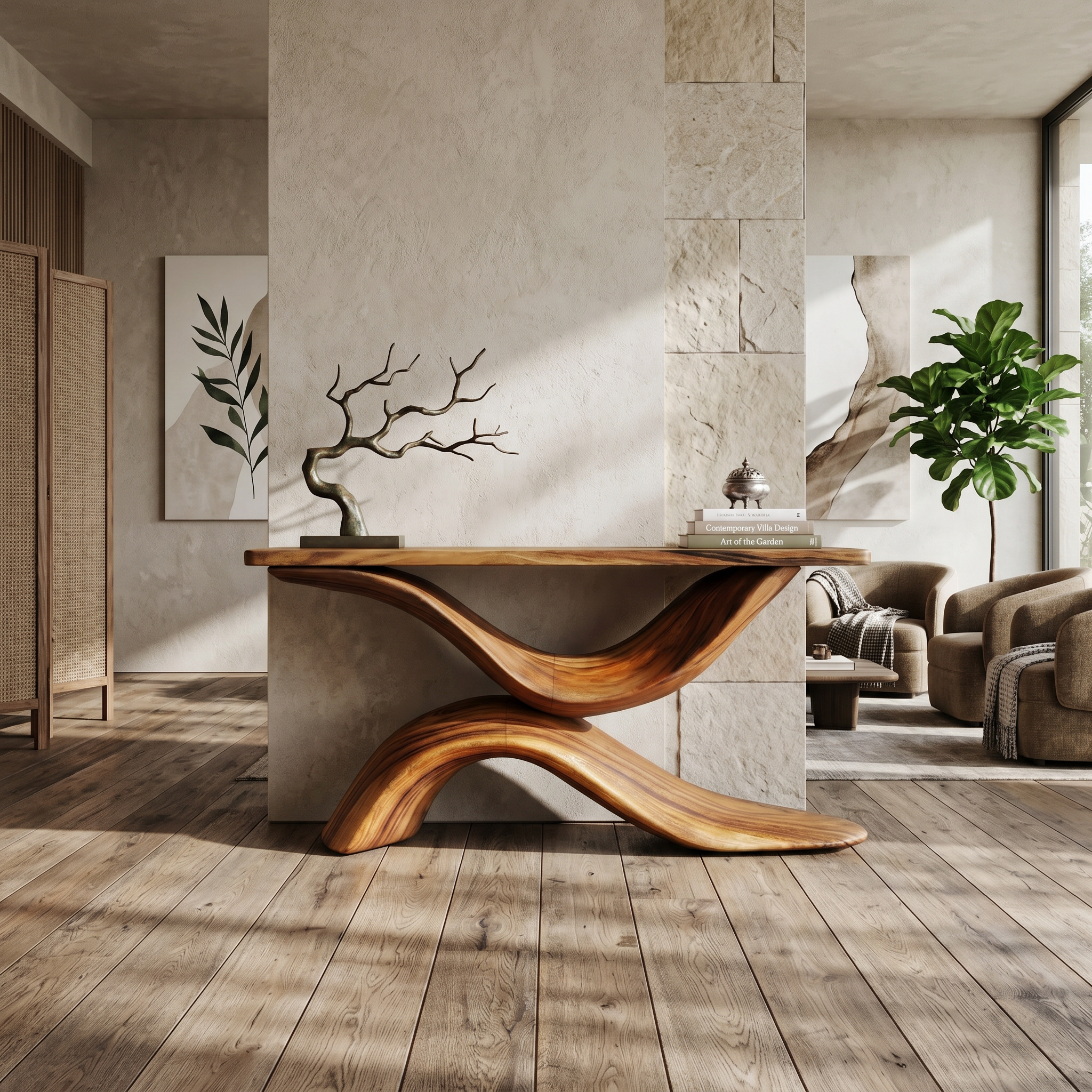 Handcrafted Live Edge Console Table Furniture Decor CTHCH-015