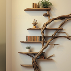 Narrow Wild Mulberry Wood Tree Shelf On Wall Mount Seasonal Celebrations