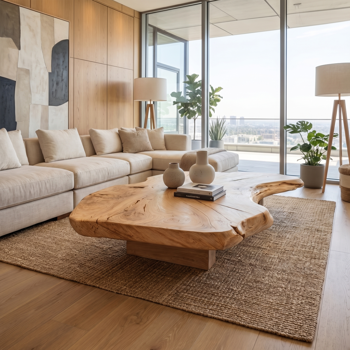 Rustic Organic Coffee Table Living Room Or Family Room CTHCH003