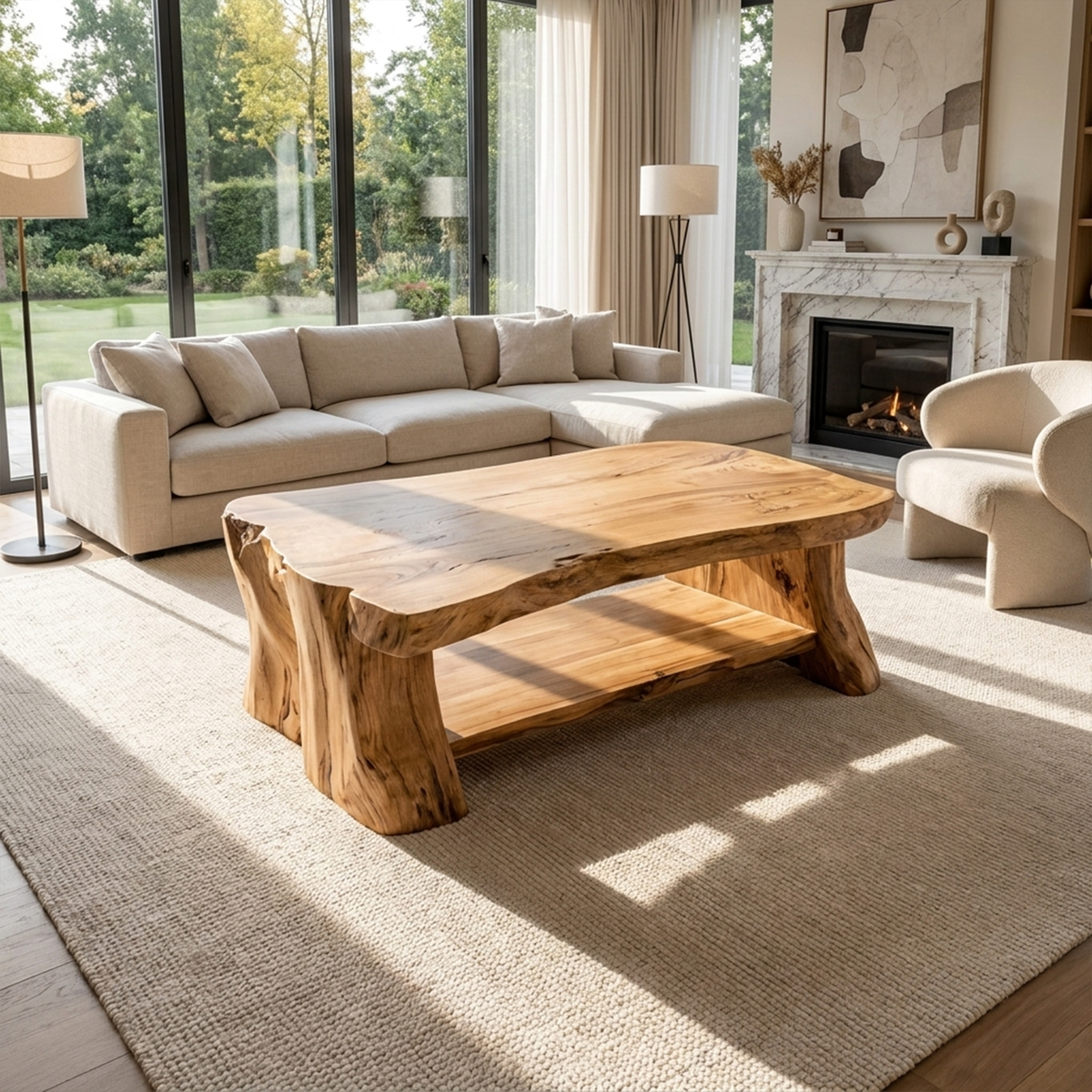 Reclaimed Slab Wood Coffee Table Living Room CTHCH018