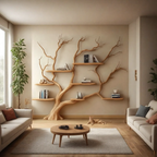 Rustic Wall Mounted Branch Tree For Living Room