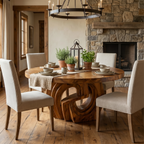 Organic Foyer Table With Pedestal Base For Entryway And Hallway FTHCH004