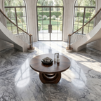 Contemporary Round Foyer Table With Sculptural Open Ring Base For Entryway And Hallway FTHCH021