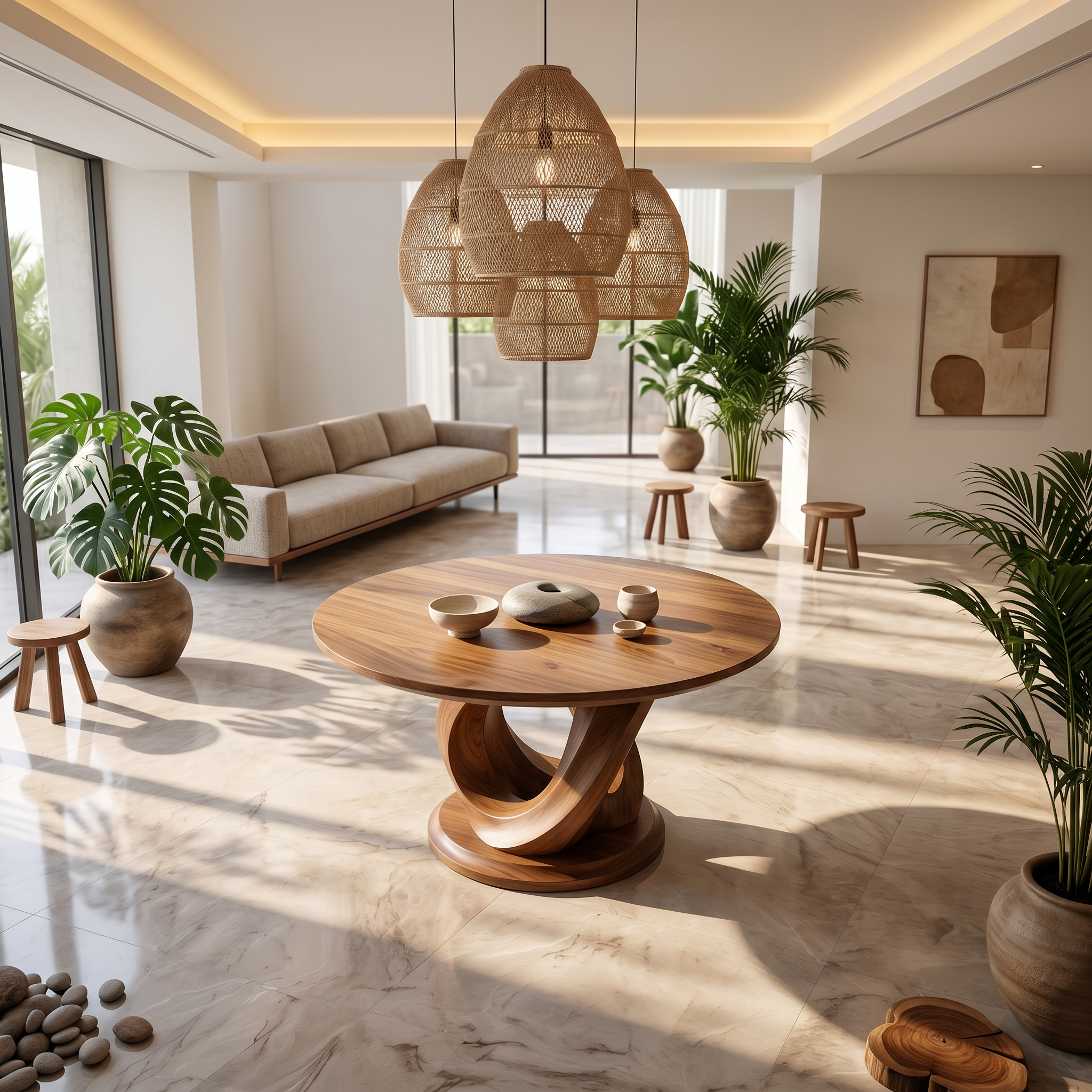 Modern Foyer Table Handcrafted Sculptural Base For Entryway FTHCH018