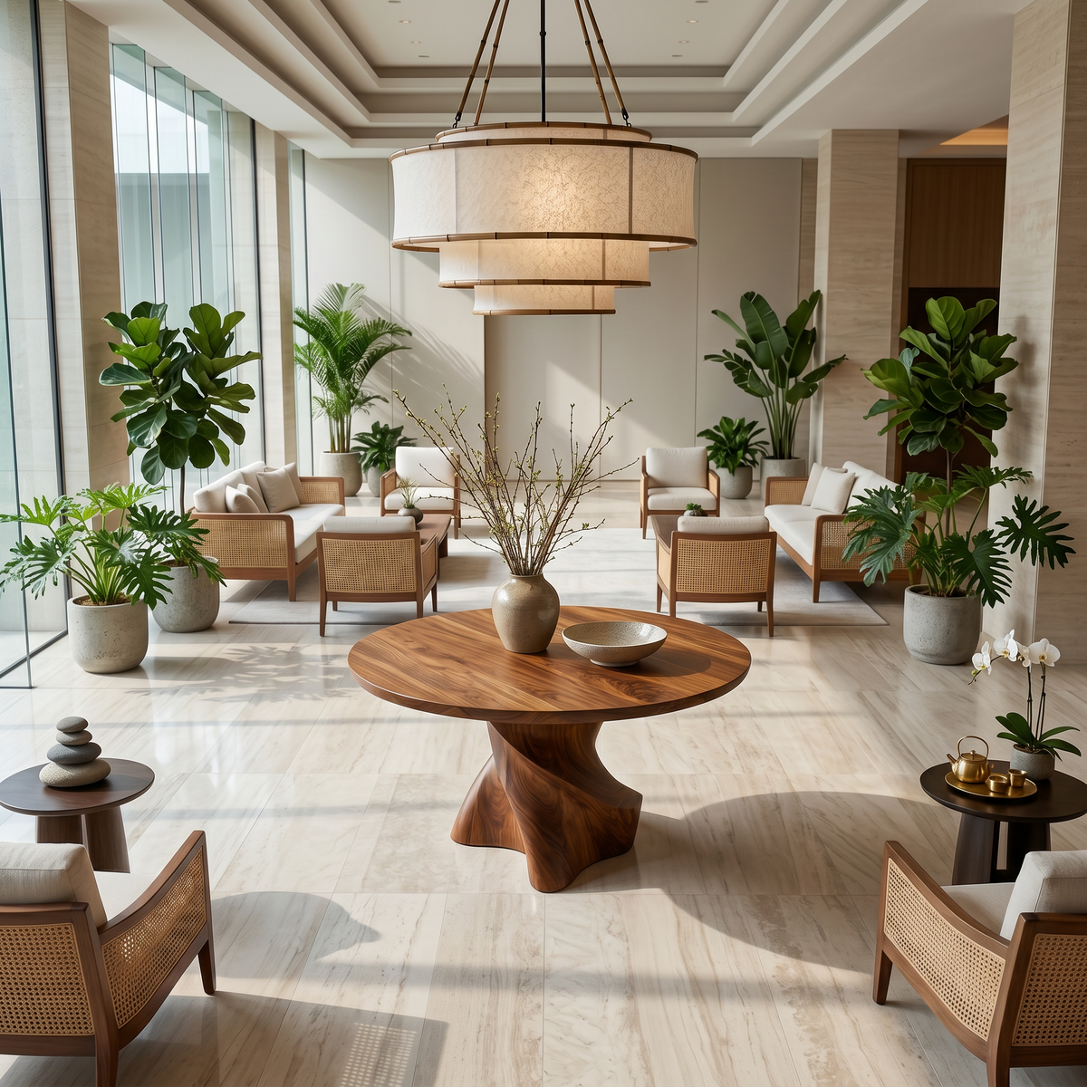 Organic Modern Foyer Table Handcrafted Freeform Design For Luxury Entryway FTHCH016