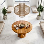 Rustic Foyer Center Table With Tree Stump Inspired Design For Entryway And Foyer FTHCH012