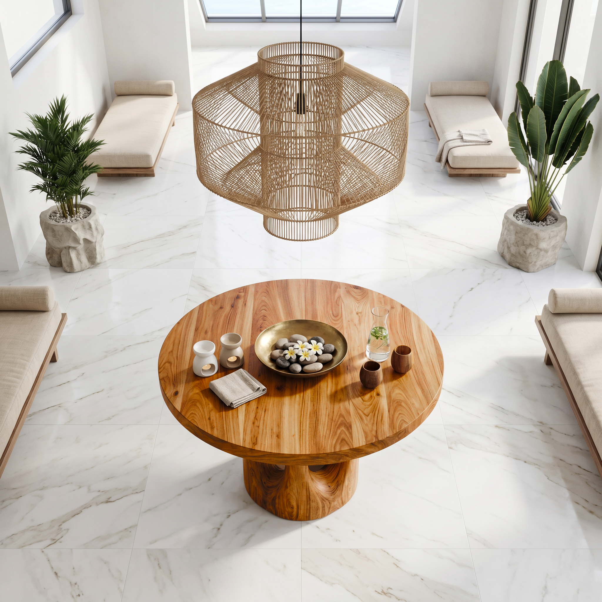 Rustic Foyer Center Table With Tree Stump Inspired Design For Entryway And Foyer FTHCH012