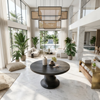Contemporary Center Table With Flowing Curved Design For Foyer And Hallway FTHCH010
