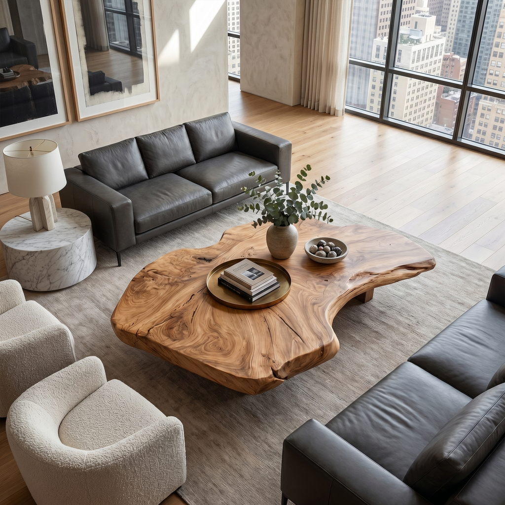 Rustic Organic Coffee Table Living Room Or Family Room CTHCH003