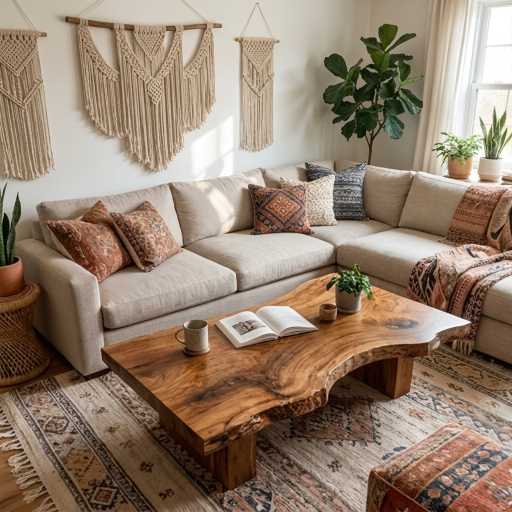 Rustic Sculptural Coffee Table Modern Living Room Display CTHCH020