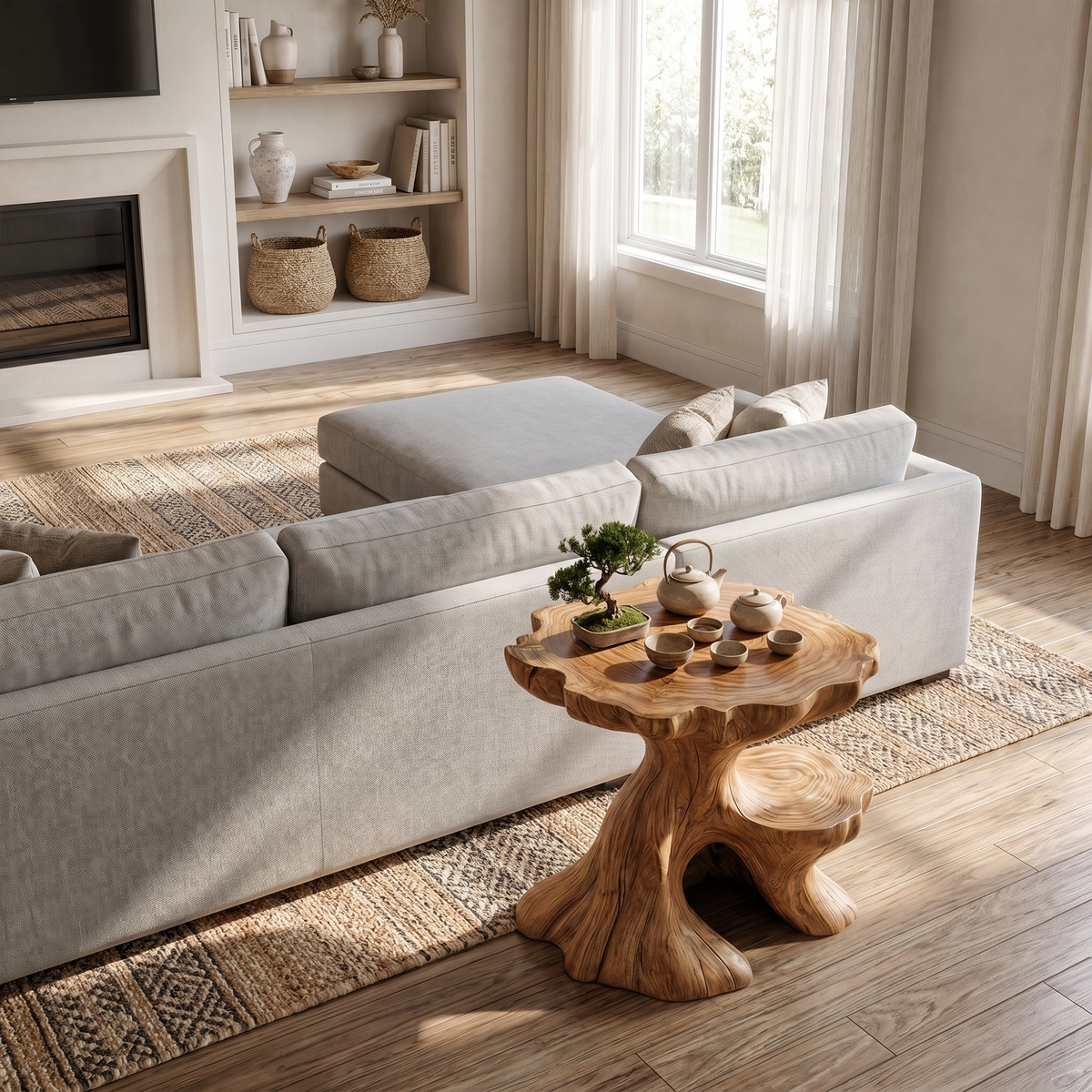 Farmhouse Side Table For Living Room And Bedroom ETHCH024