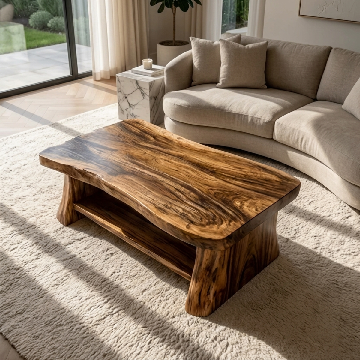 Reclaimed Slab Wood Coffee Table Living Room CTHCH018