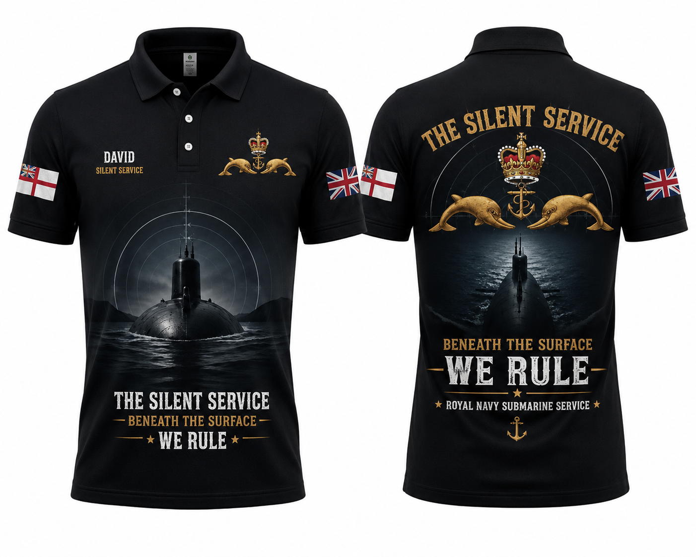 Royal Navy The Silent Service Polo Shirt - Royal Navy Submarine Service Veteran Gift