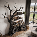 Modern Tree Bookshelf Handcrafted Branch Shelves For Home Library