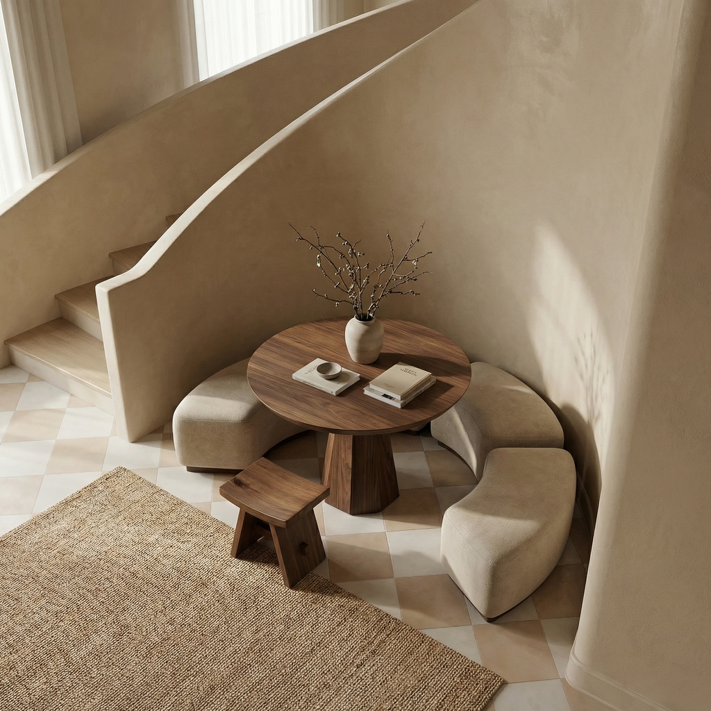 Contemporary Organic Round Entryway Foyer Table For Entryway FTHCH006
