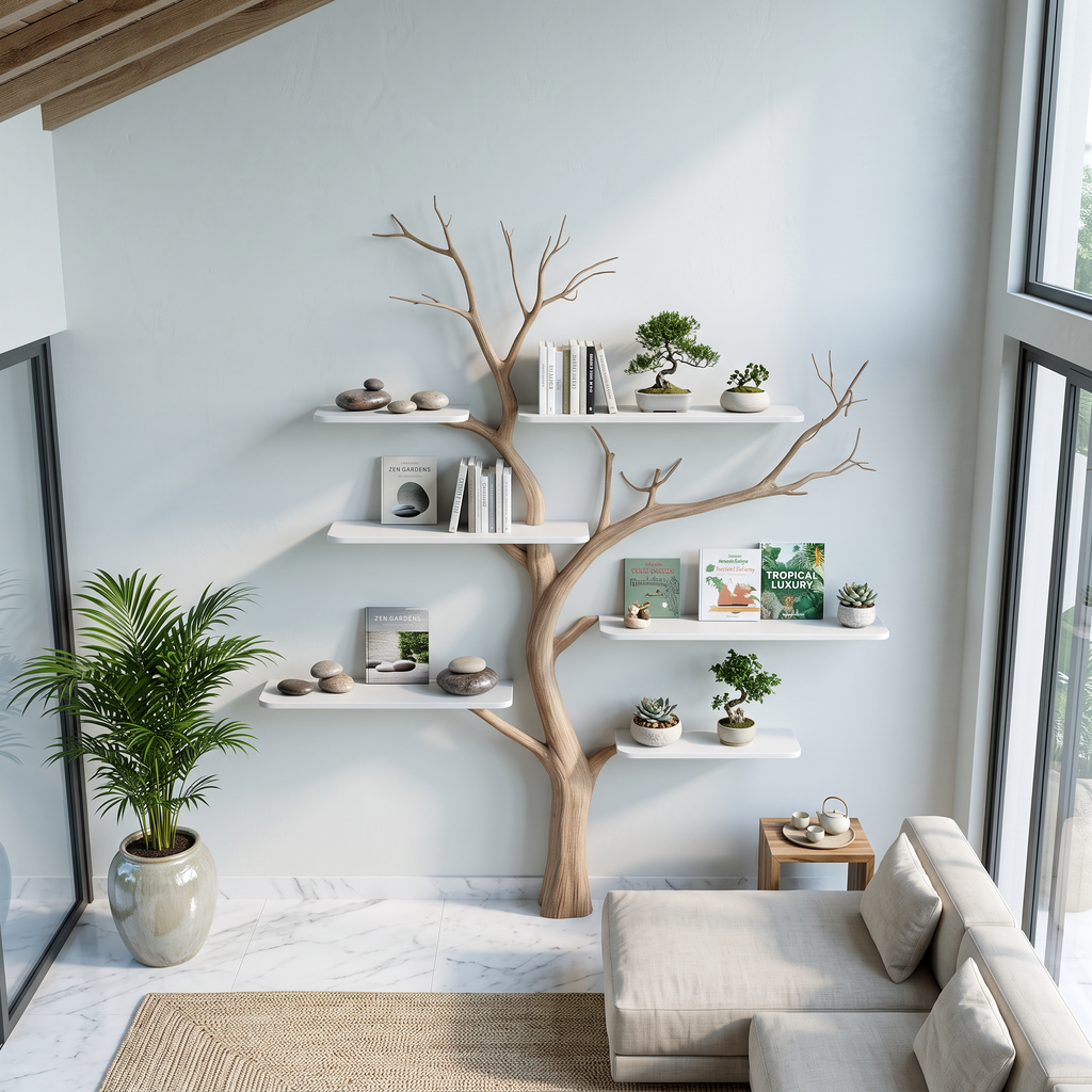 Midcentury Tree Bookshelf Nursery Bedroom