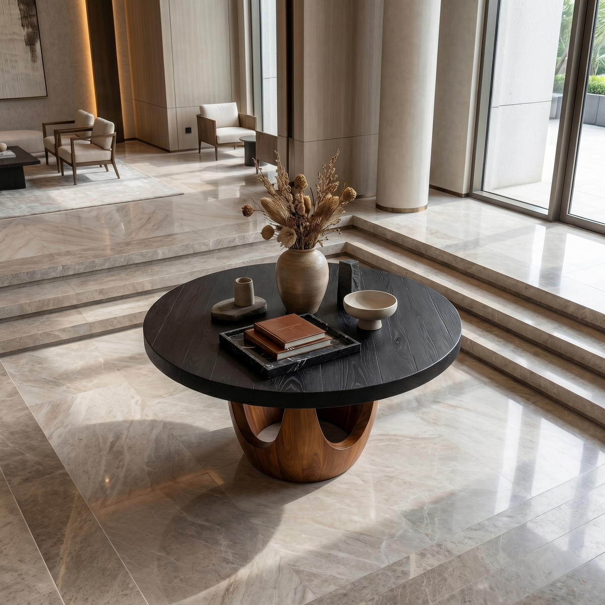 Modern Luxury Round Foyer Table For Entryway And Lobby FTHCH002