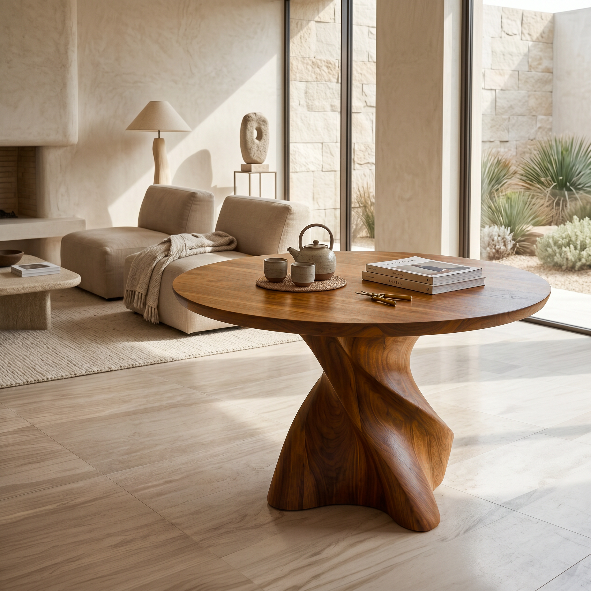 Organic Modern Foyer Table Handcrafted Freeform Design For Luxury Entryway FTHCH016