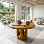 Rustic Foyer Center Table With Tree Stump Inspired Design For Entryway And Foyer FTHCH012