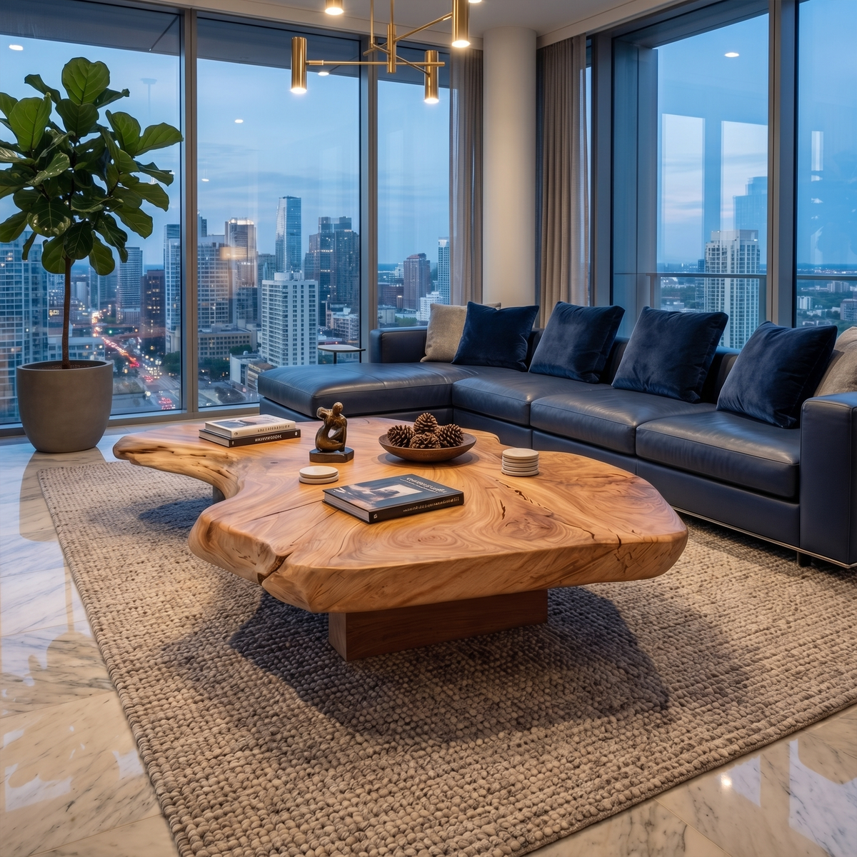Rustic Organic Coffee Table Living Room Or Family Room CTHCH003