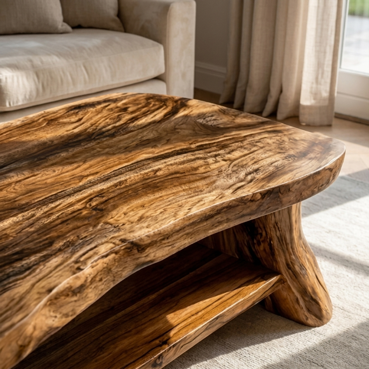 Reclaimed Slab Wood Coffee Table Living Room CTHCH018