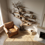 Modern Organic Living Room Interior Flowing Sculptural Wall Feature