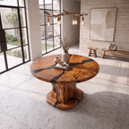 Rustic Foyer Table Handcrafted Solid Wood Design For Entryway FTHCH016