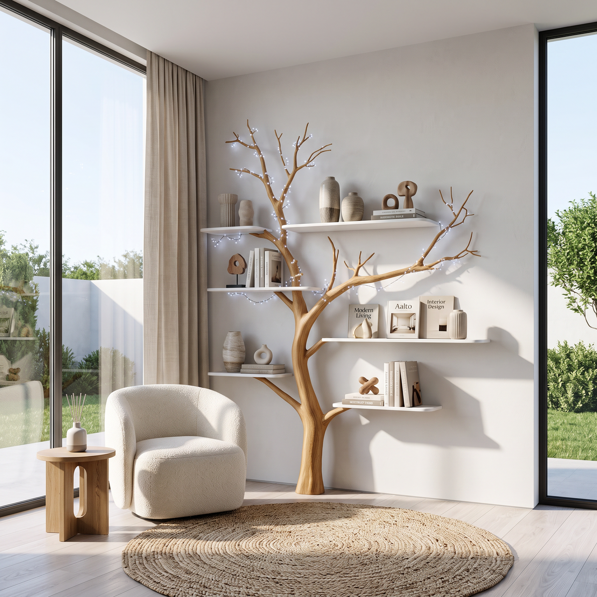 Midcentury Tree Bookshelf Nursery Bedroom
