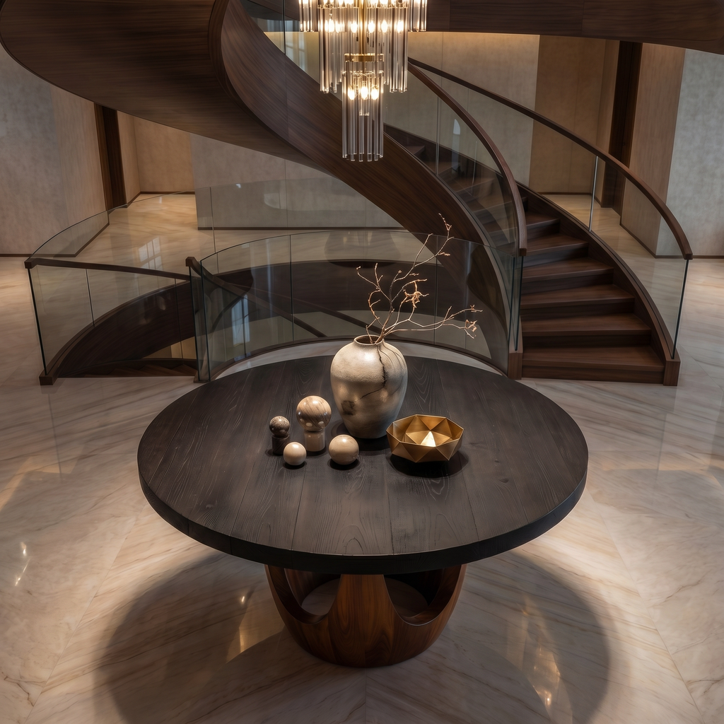 Modern Luxury Round Foyer Table For Entryway And Lobby FTHCH002