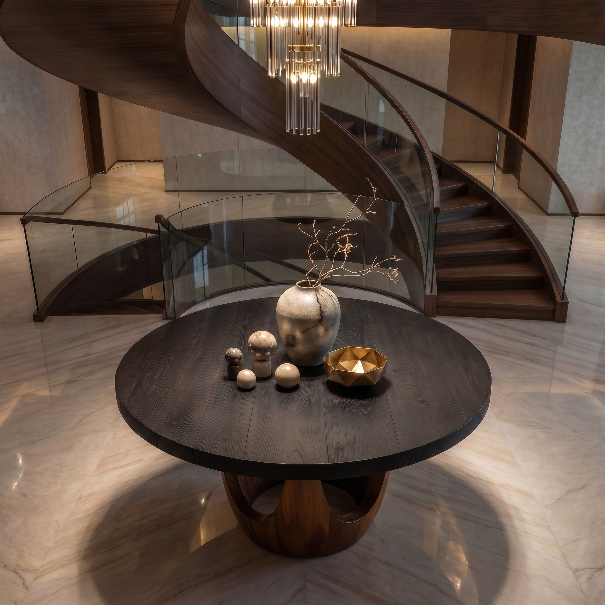 Modern Luxury Round Foyer Table For Entryway And Lobby FTHCH002