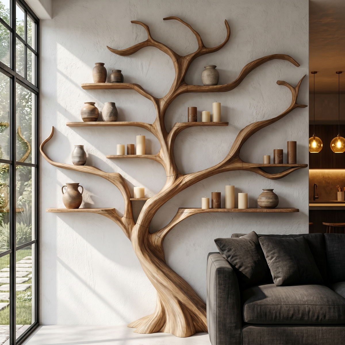 Modern Tree Bookshelf With Artistic Branch Frame For Home Office